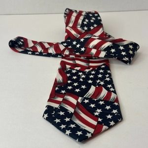 American Flag Neck Tie US Waving Stars & Stripes Patriotic